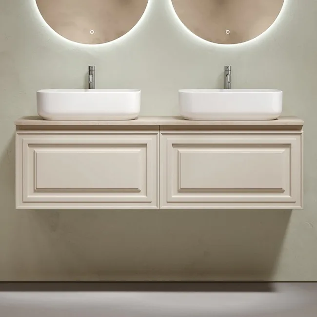 Тумба с раковиной Sancos Very 160 beige soft, столешница бежевая TT160A2X, раковина CN5043 Sancos — Оригинал