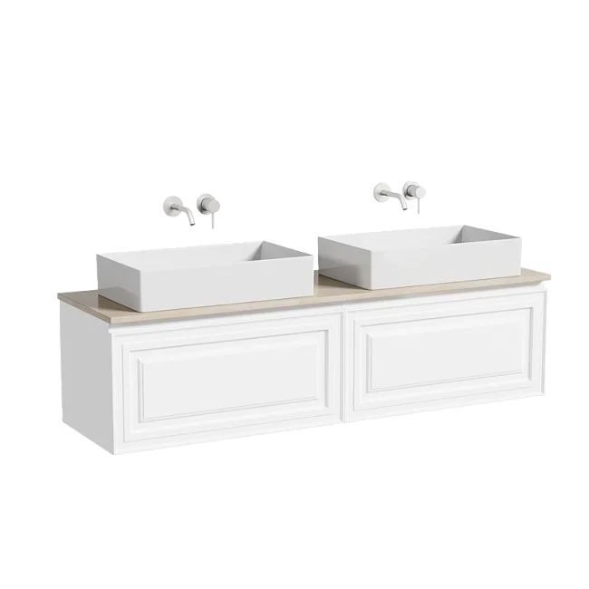 Тумба с раковиной Sancos Very 160 bianco, столешница бежевая TT160A2, раковина CN6070 Sancos — Оригинал