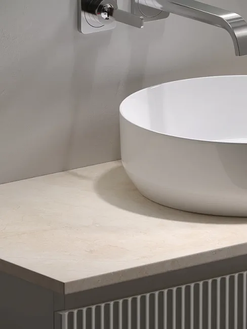 Тумба под раковину со столешницей Sancos Snob R 100 beige soft, столешница бежевая Sancos — Оригинал