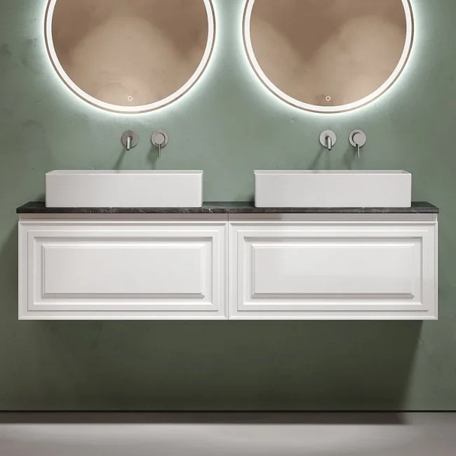 Тумба с раковиной Sancos Very 160 bianco, столешница черный мрамор TT160A1, раковина CN6070 Sancos — Оригинал