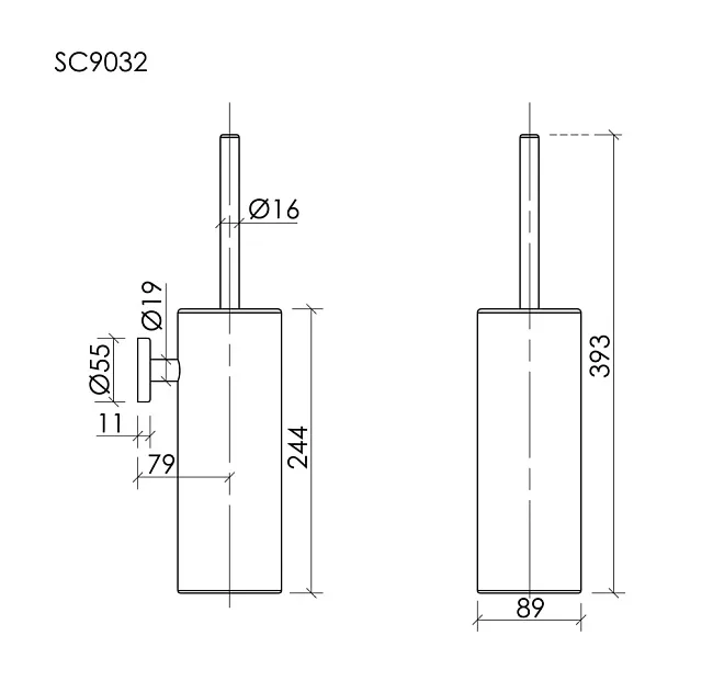 Ершик Sancos Base SC9032MB черный матовый Sancos — Оригинал