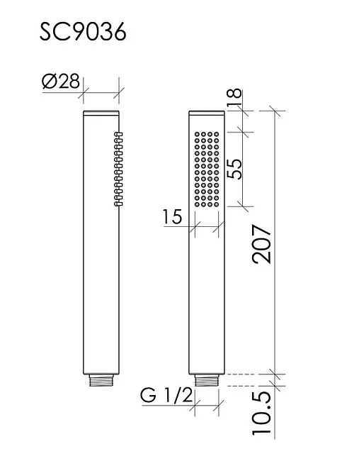 Душевая лейка Sancos Stick SC9036CH хром Sancos — Оригинал