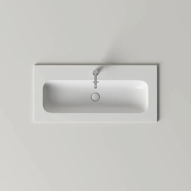 Мебельная раковина Ceramicanova Lucia с отверстием под смеситель 101 CN6097 белый Sancos — Оригинал
