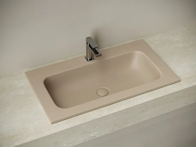 Мебельная раковина Ceramicanova Grace прямоугольная капучино матовый 81 см CN7012MC Sancos — Оригинал