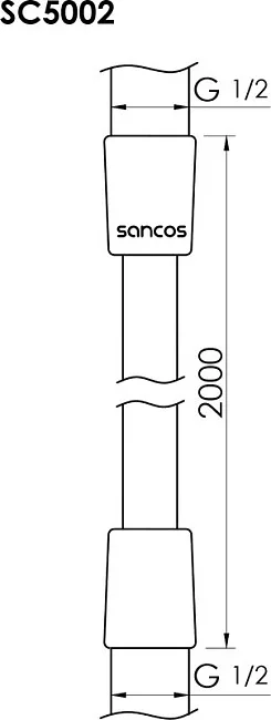 Душевой шланг Sancos SC5002MB, 200 см, черный матовый Sancos — Оригинал