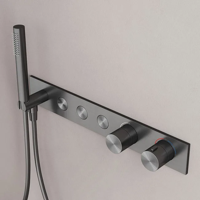 Душевой комплект Sancos Linn SC9023GG С ВНУТРЕННЕЙ ЧАСТЬЮ, вороненая сталь Sancos — Оригинал