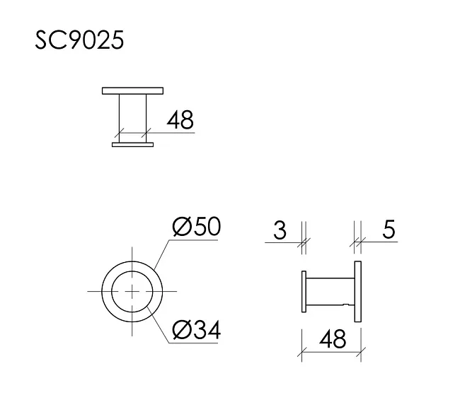 Крючок Sancos Base SC9025BB брашированная бронза Sancos — Оригинал