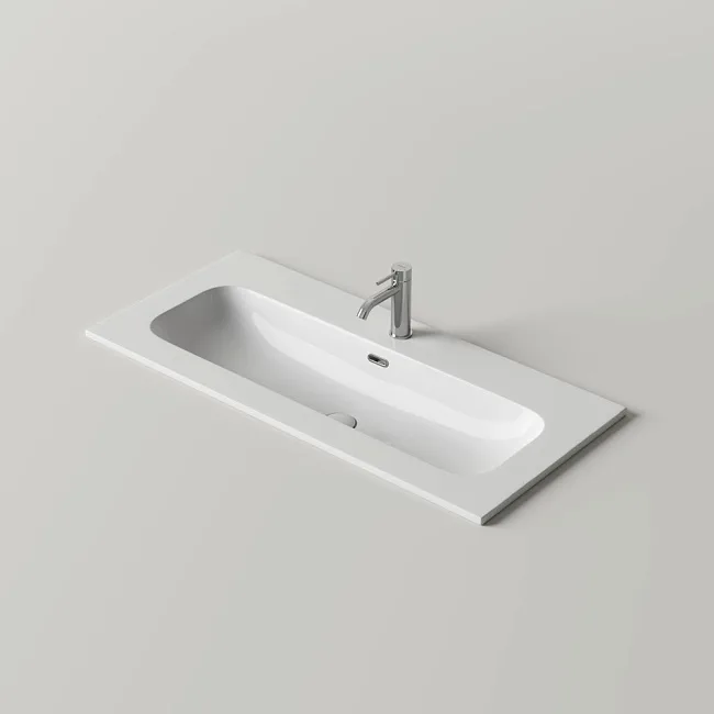 Мебельная раковина Ceramicanova Lucia с отверстием под смеситель 101 CN6097 белый Sancos — Оригинал