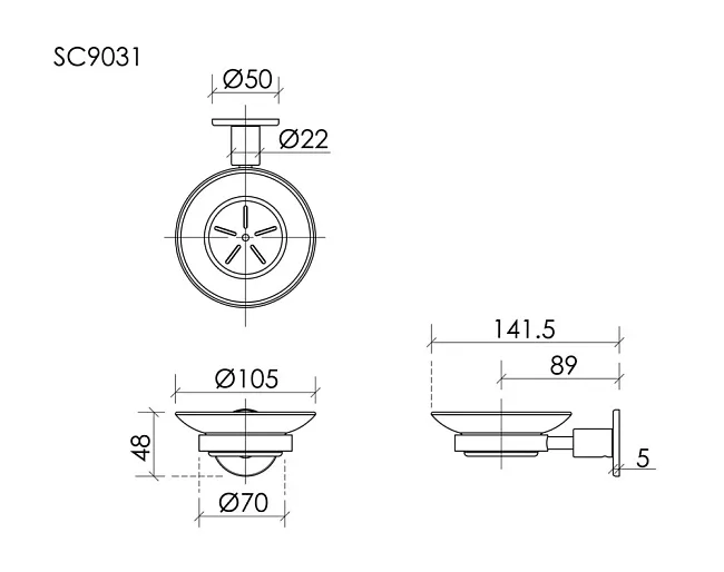 Мыльница Sancos Base SC9031MB черный матовый Sancos — Оригинал