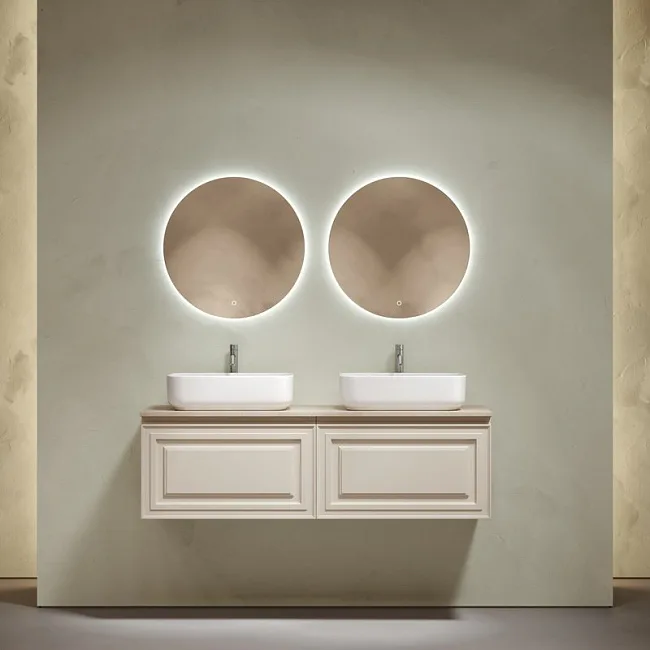 Тумба с раковиной Sancos Very 160 beige soft, столешница бежевая TT160A2X, раковина CN5043 Sancos — Оригинал